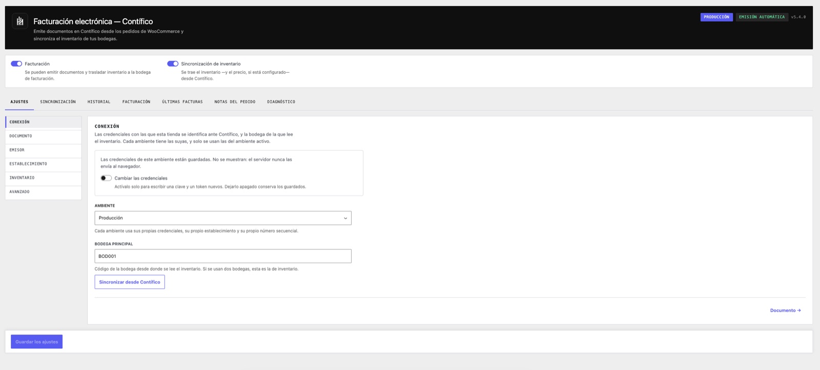Contífico · WooCommerce